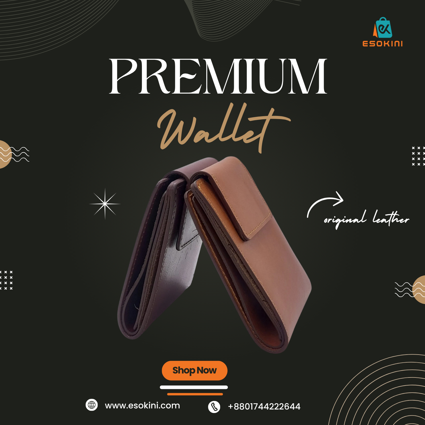 Original Leather Classic Bifold Wallet for Man -001